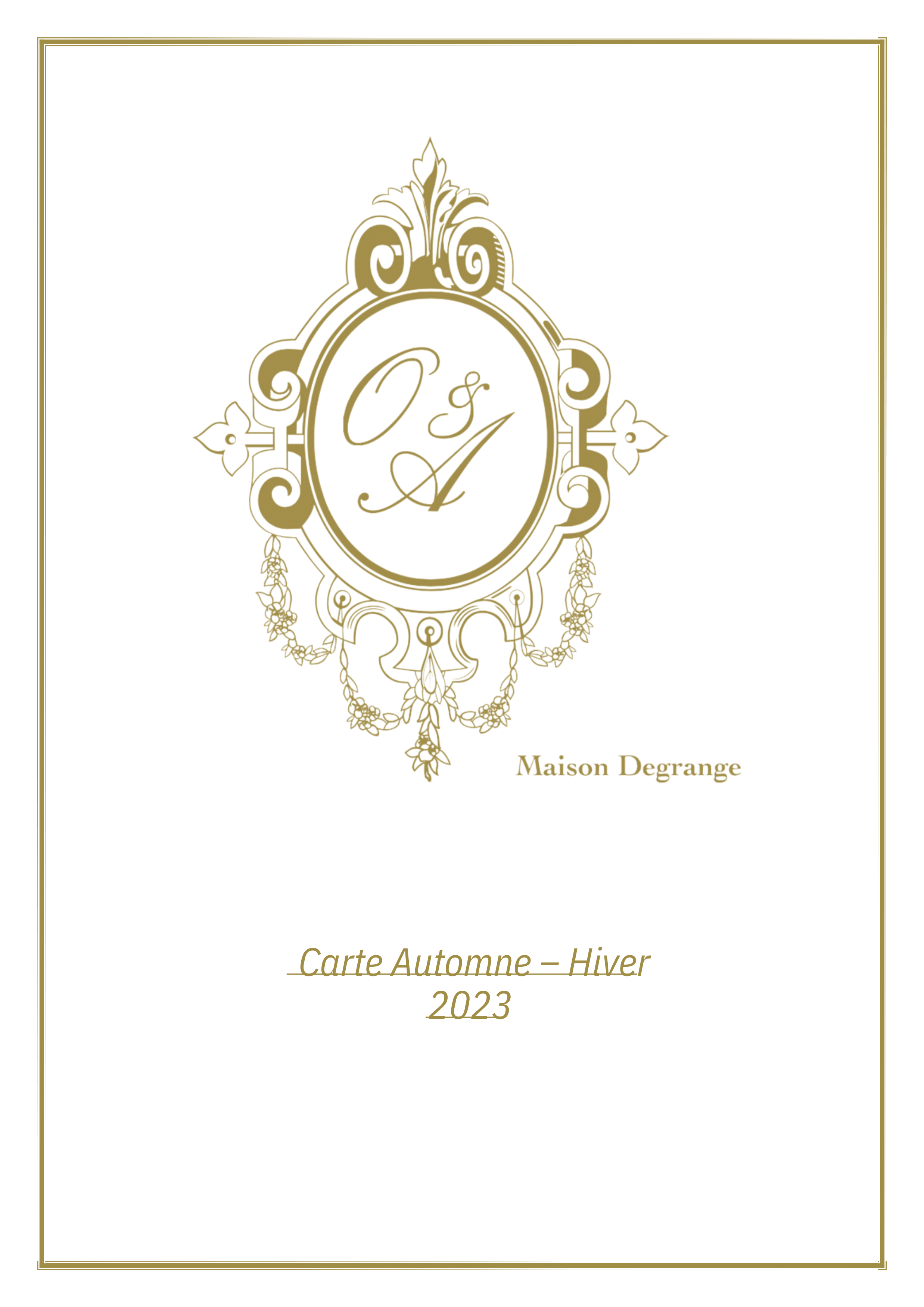 Carte Maison degrange automne-hiver 2023 Cannes